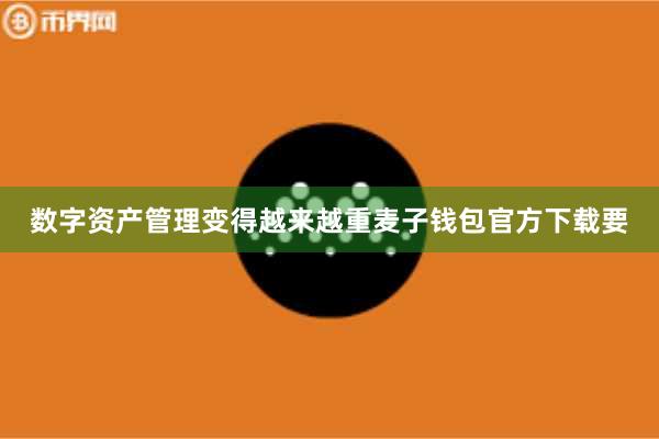数字资产管理变得越来越重麦子钱包官方下载要